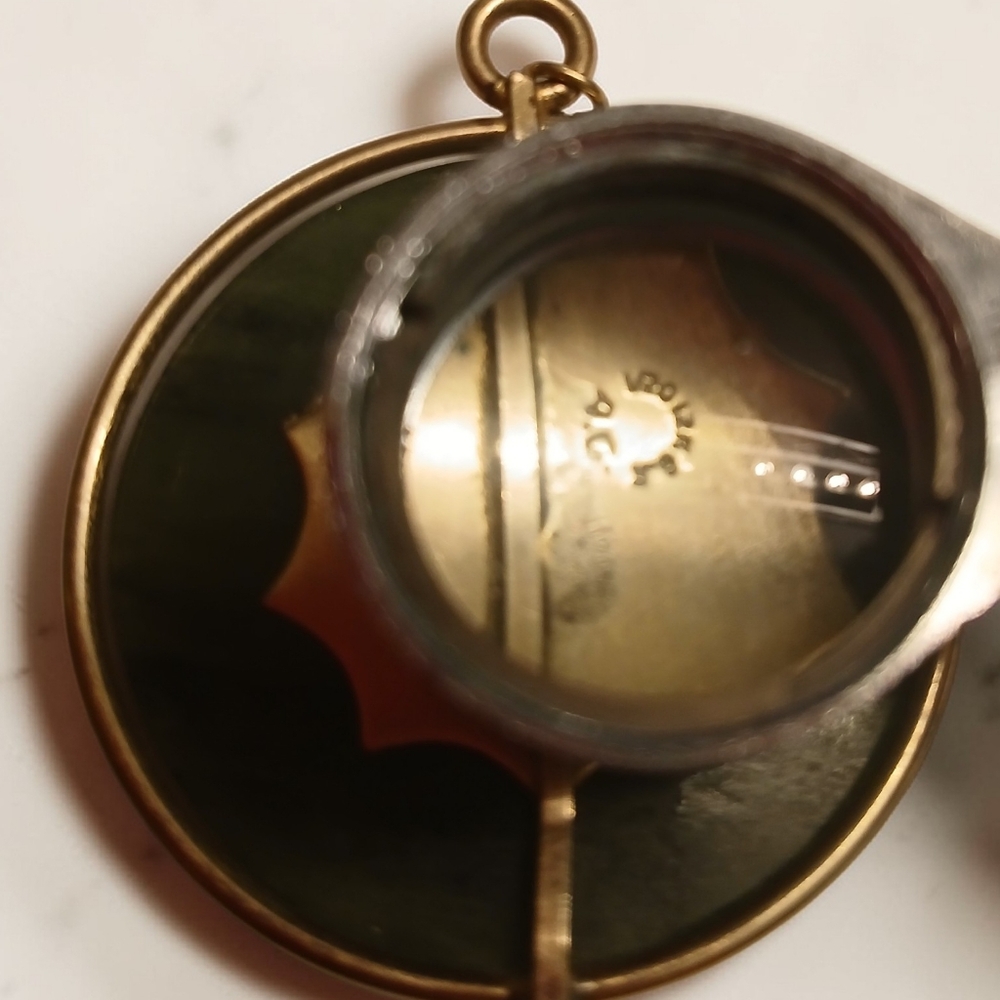 Vntg Mid 20th Century V20/12K/GF Moss Agate Stone Pendant By A.C. Company - Picture 4 of 4